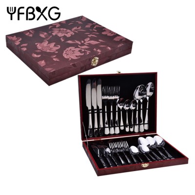 24 piece mirror finish flatware dinnerware cutlery set 24pcs stainless steel with case