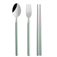 environmental wheat straw handle stainless steel chopsticks  cheap cutlery high quality porcelain dinner cutlery set