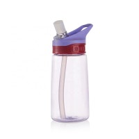 Plastic 450 ml school children straw water bottle for kids