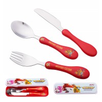 Plastic Handle  fork and spoon travel set kids gift set cutlery set