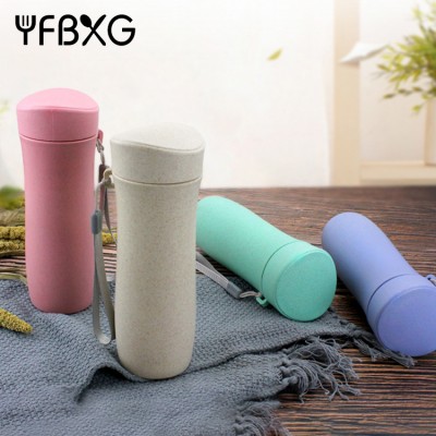 SGS  eco friendly natural wheat fiber straw water bottle